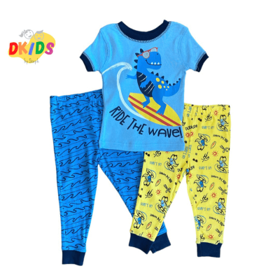 Set-Pijama-Azul-Y-Amarillo-Con-Diseño-De-Dinosaurio-12M